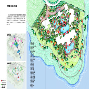 水墨閑居鳥瞰平面設(shè)計圖